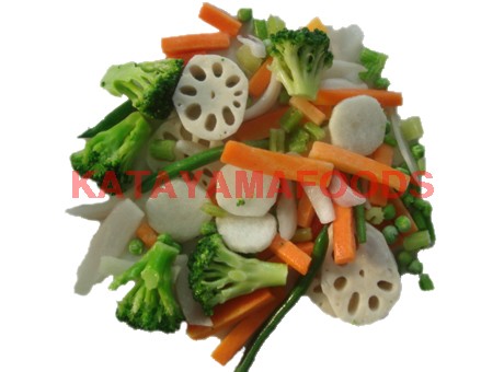 Lotus with stir-fried mixed vegetables